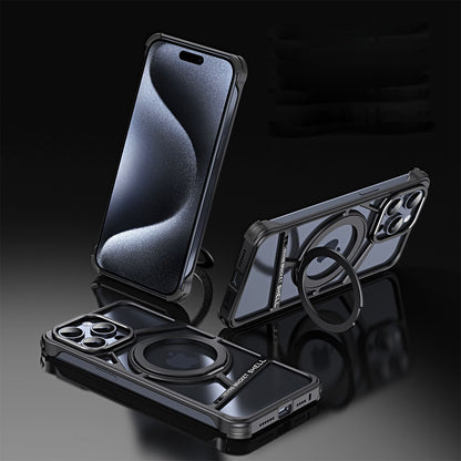 Sleek Metallic Chassis Ring Bracket Case- iPhone