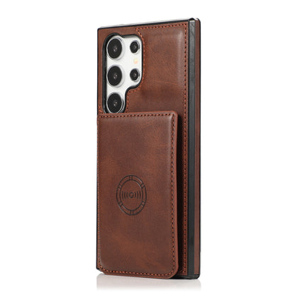 Premium Leather Wallet Holder Magnetic Case - Samsung