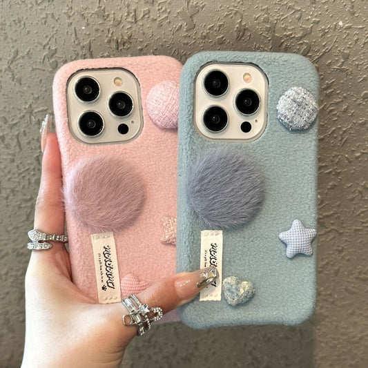 Plush Charm Buttoned Case