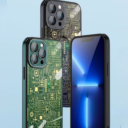 Premium Circuit Board Glass Case - iPhone