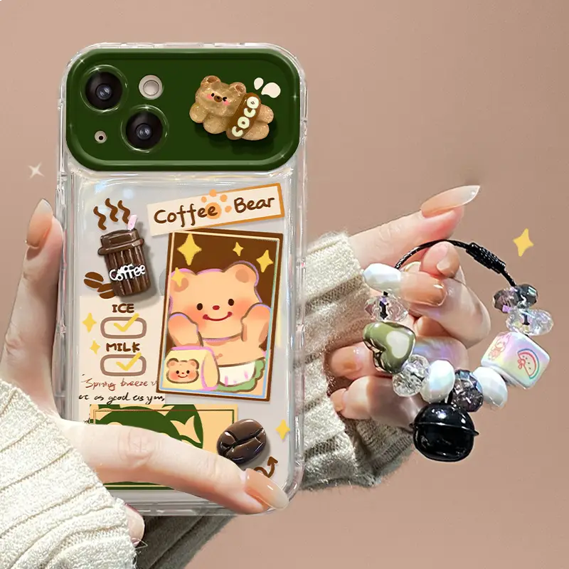 Coffee Bear Cutie Mirror Bracket Case