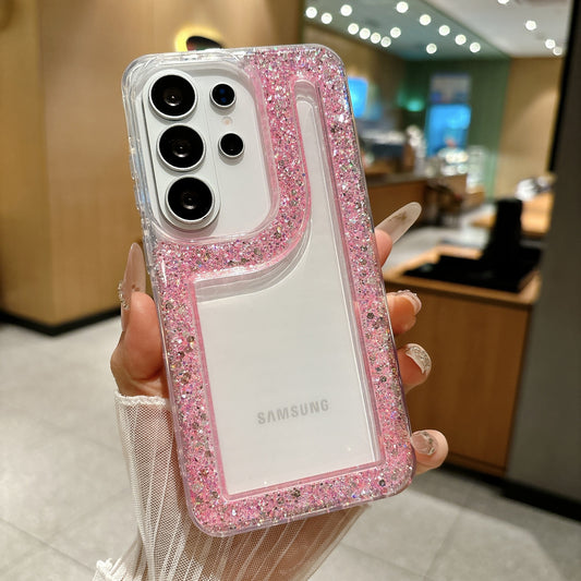 Glitter Frame Edge Crystal Case