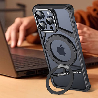 Sleek Metallic Chassis Ring Bracket Case- iPhone