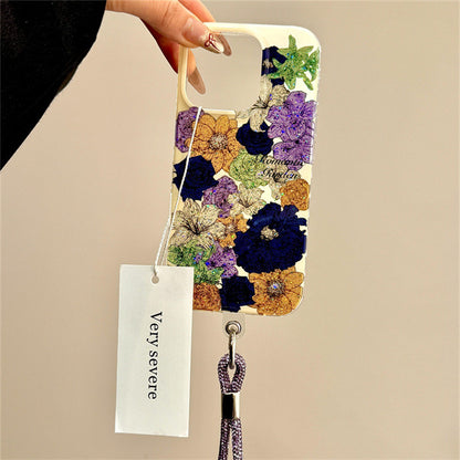 Blooming Elegance Floral  Case with Wrist Strap