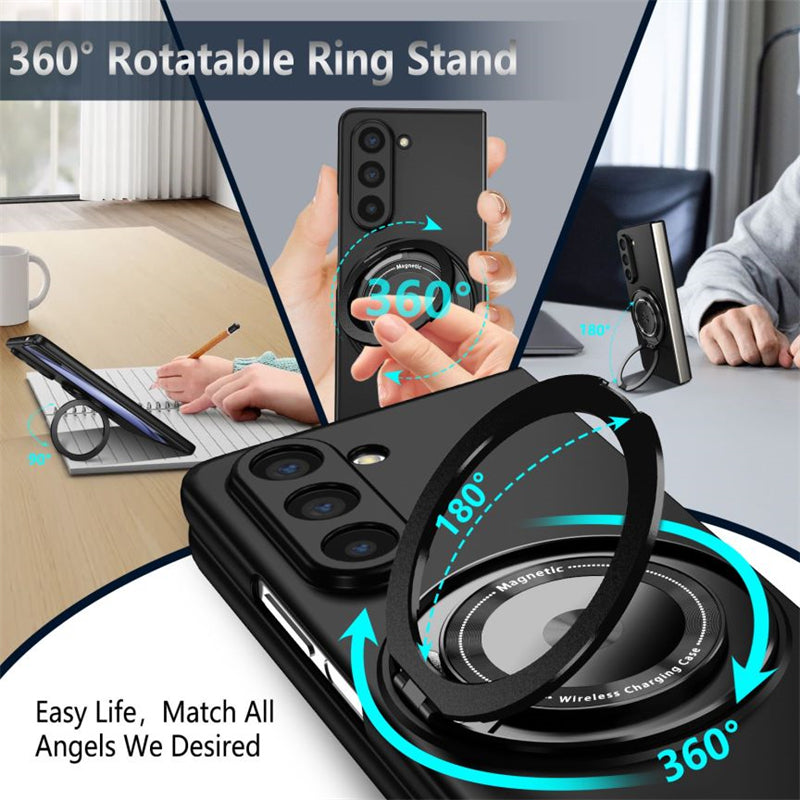 Galaxy Z Fold6 Elegant Magnetic Ring Holder Case