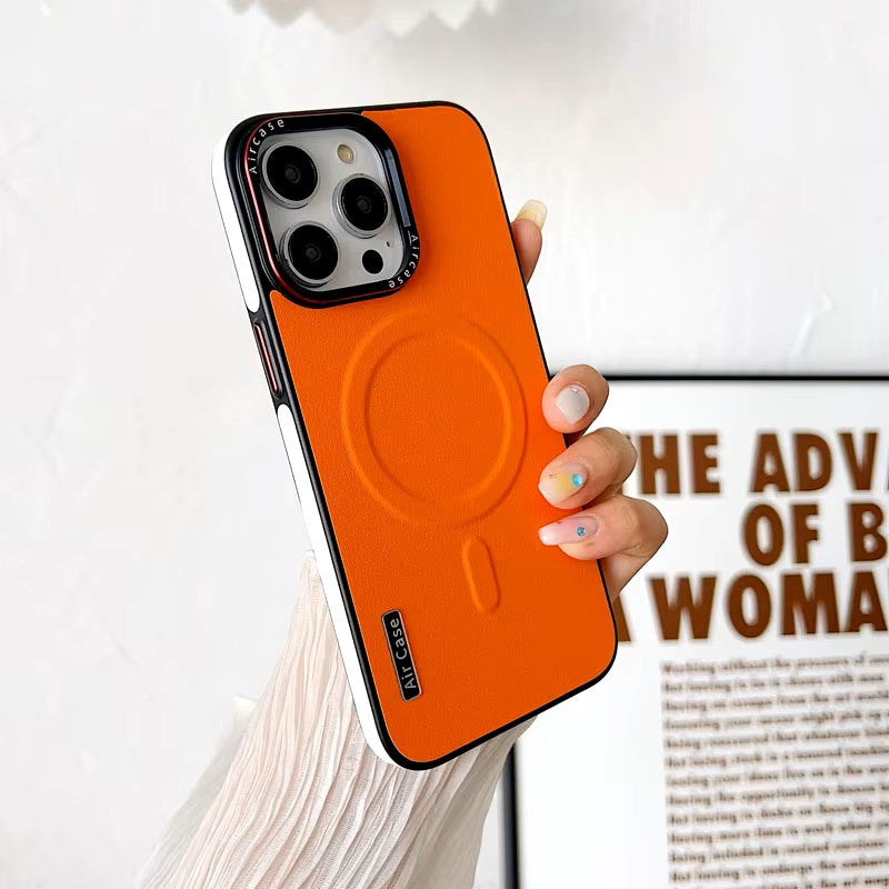 Classy Matte Leather Magnetic Case - iPhone