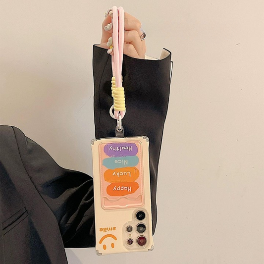 Colorful Card Holder with Lanyard Case - Samsung
