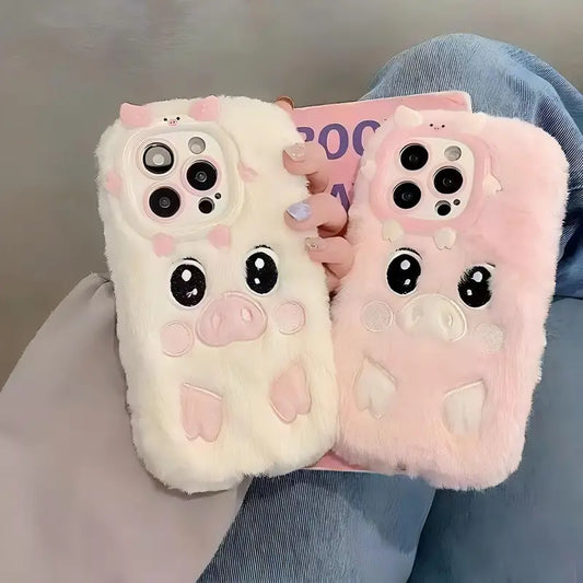 Charming Piggy Plush Phone Case