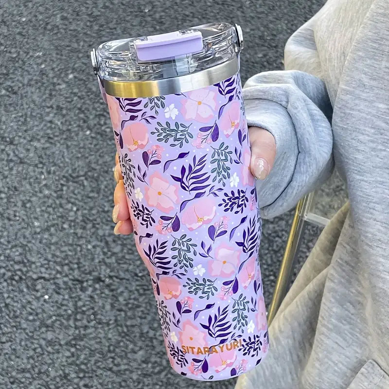 Luxury Floral Stainless Steel Insulated Tumbler