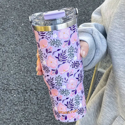 Luxury Floral Stainless Steel Insulated Tumbler