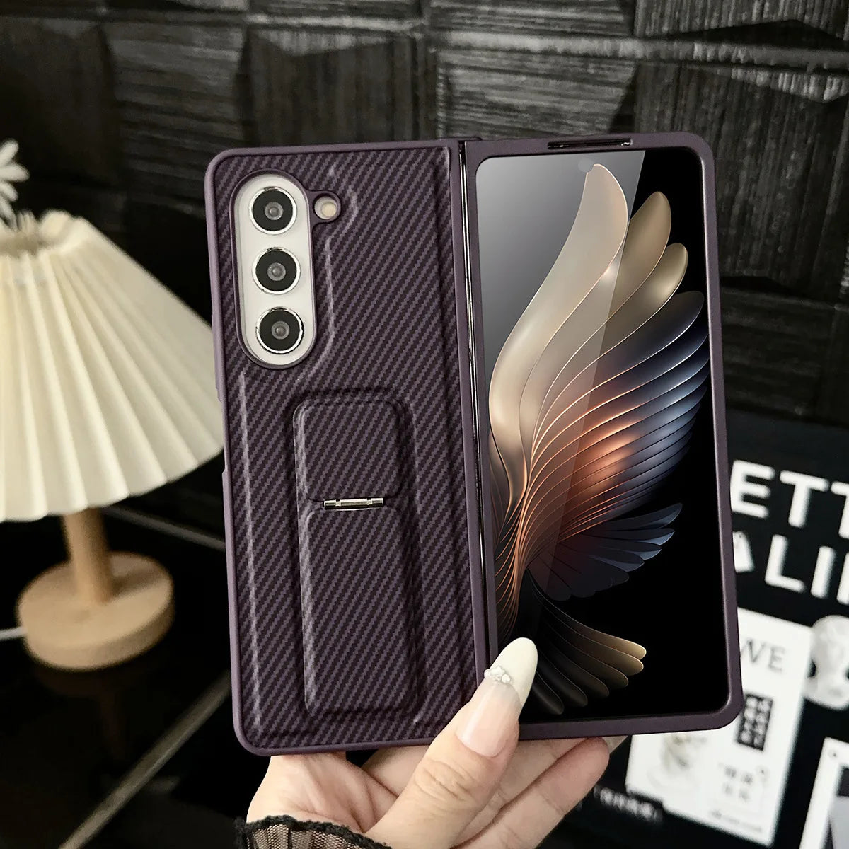 Galaxy Z Fold6 Rugged Carbon Fiber Bracket Case