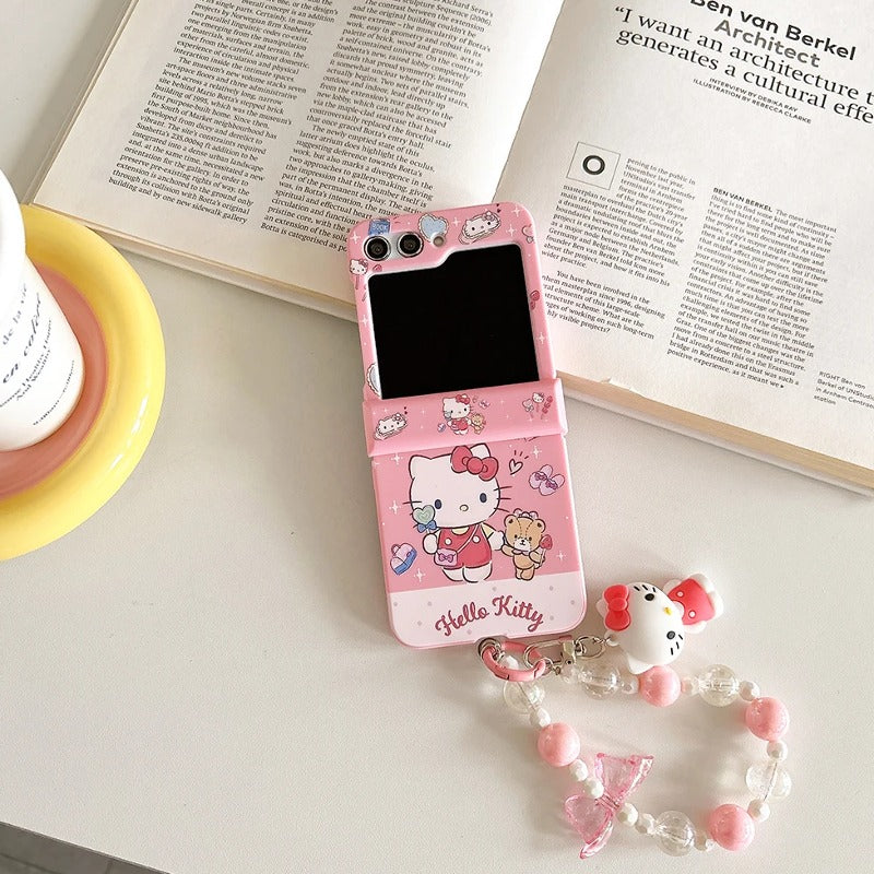 Cute Candy Hello Kitty Kuromi with Lanyard Phone Case