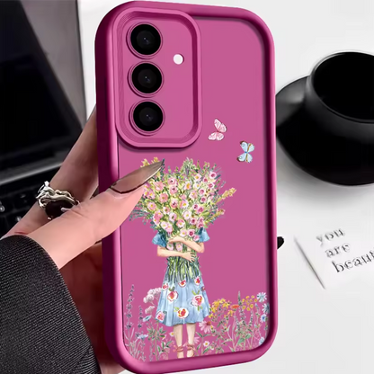 FloralShield Shockproof Bumper Case - Samsung