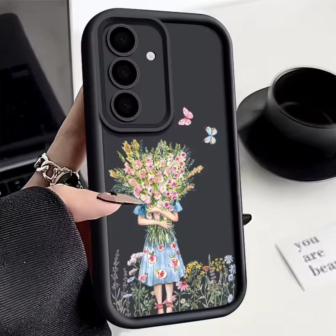 FloralShield Shockproof Bumper Case - Samsung