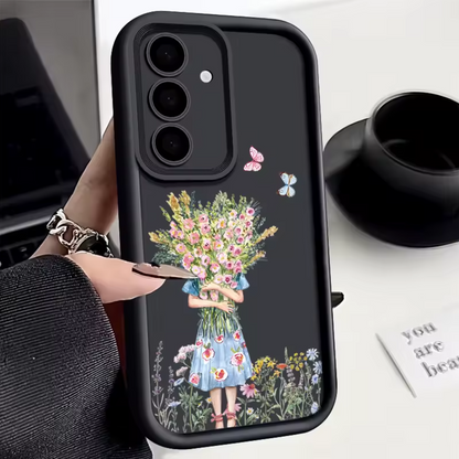 FloralShield Shockproof Bumper Case - Samsung