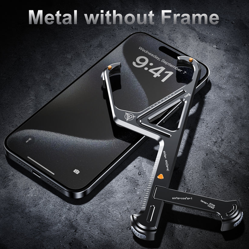 Rugged Titanium Alloy Shield Kickstand Case - iPhone