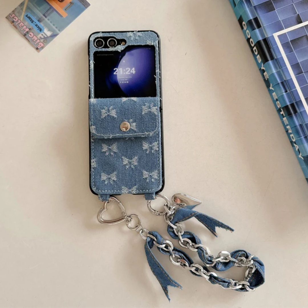 Denim Wallet Wristlet Case - Samsung Galaxy Z Flip