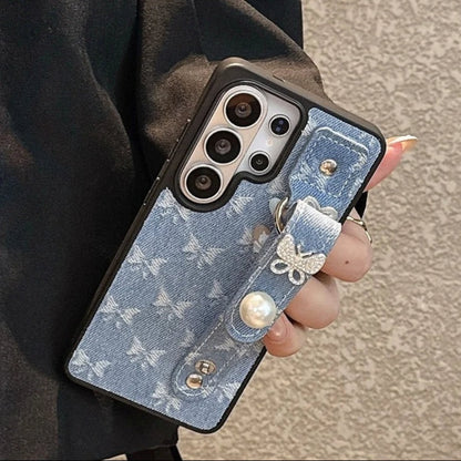 Denim Butterfly Strap Case