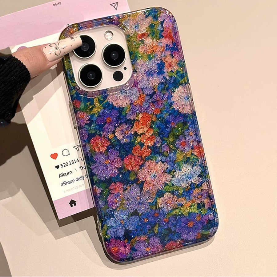 Glitter Floral Stylish Phone Case