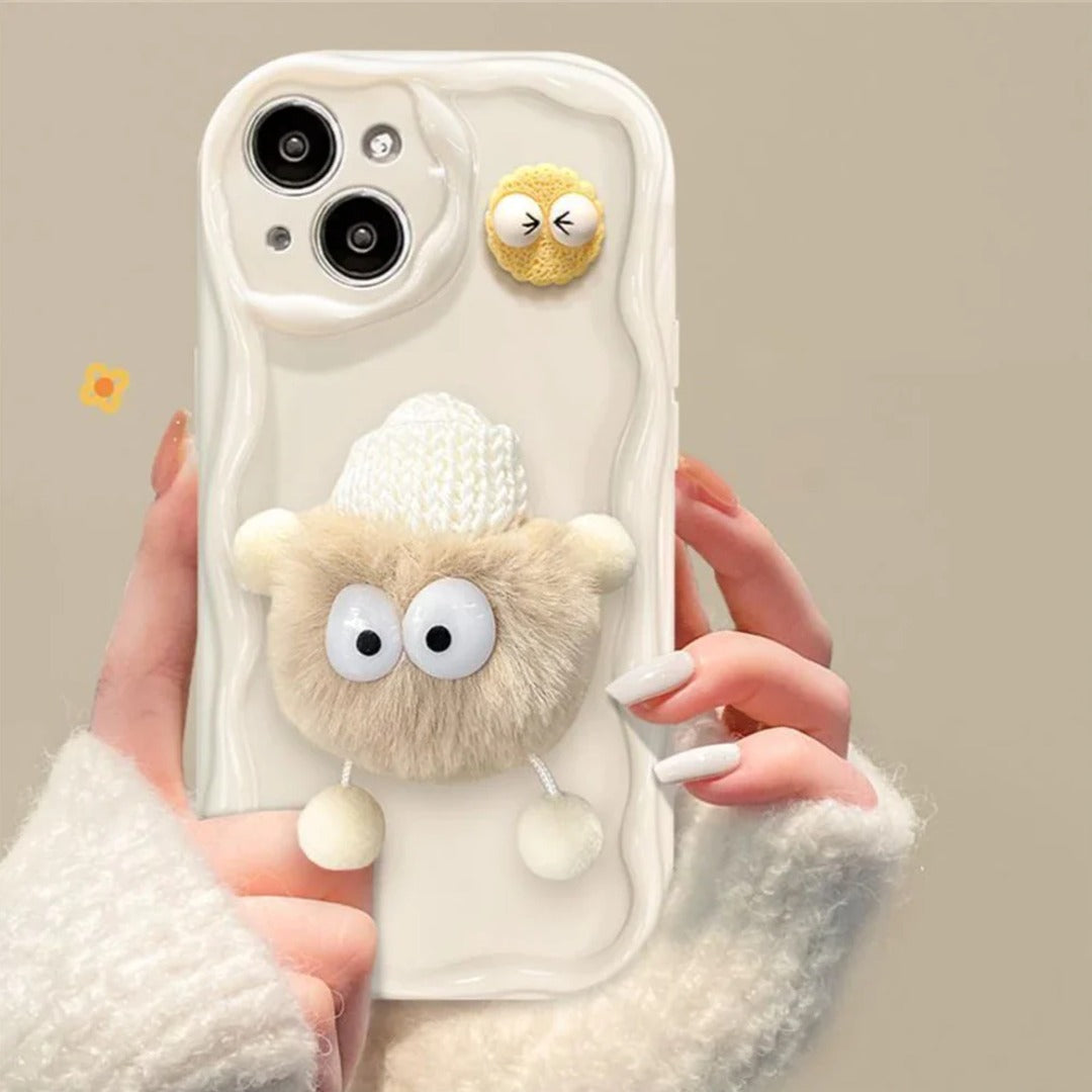 Fluffy Pom Pom Hat Phone Case