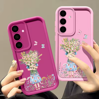 FloralShield Shockproof Bumper Case - Samsung