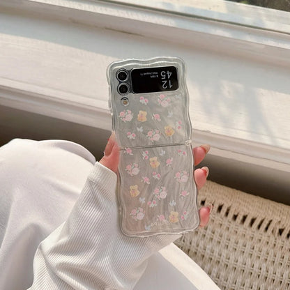 Pastel Bear Blossom Flip Case - Samsung