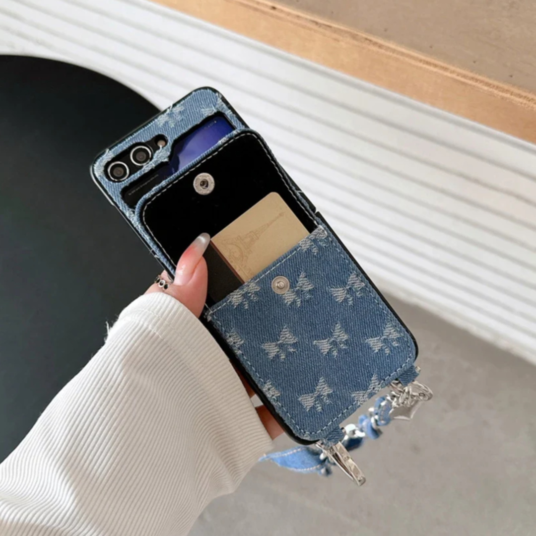 Denim Wallet Wristlet Case - Samsung Galaxy Z Flip