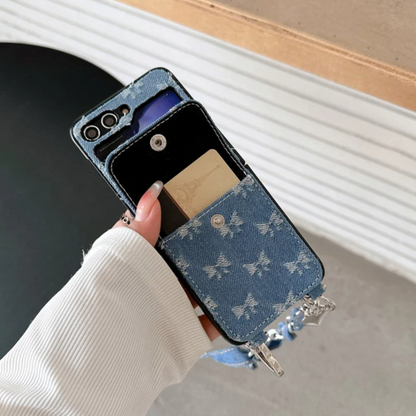 Denim Wallet Wristlet Case - Samsung Galaxy Z Flip