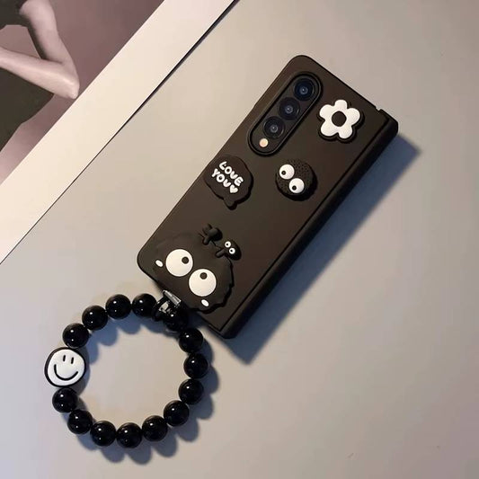 Flower Coal Ball Beads Bracelet Chain Case - Samsung