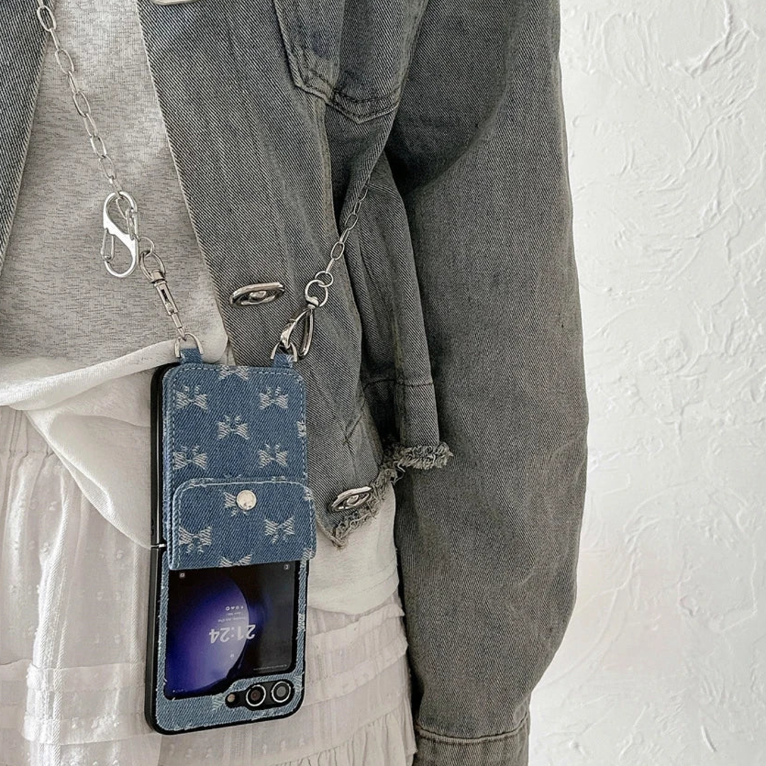 Denim Wallet Wristlet Case - Samsung Galaxy Z Flip