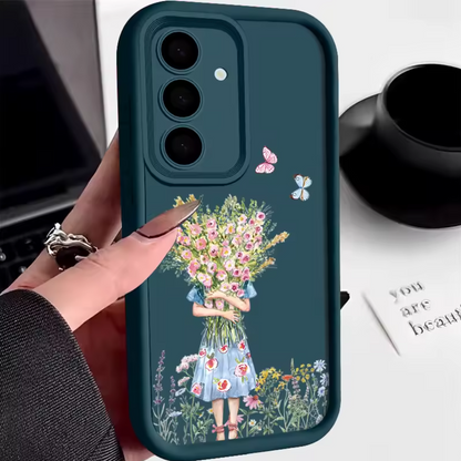 FloralShield Shockproof Bumper Case - Samsung