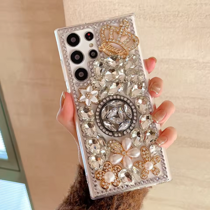 Elegant Rhinestone Crown Stand Case - Samsung