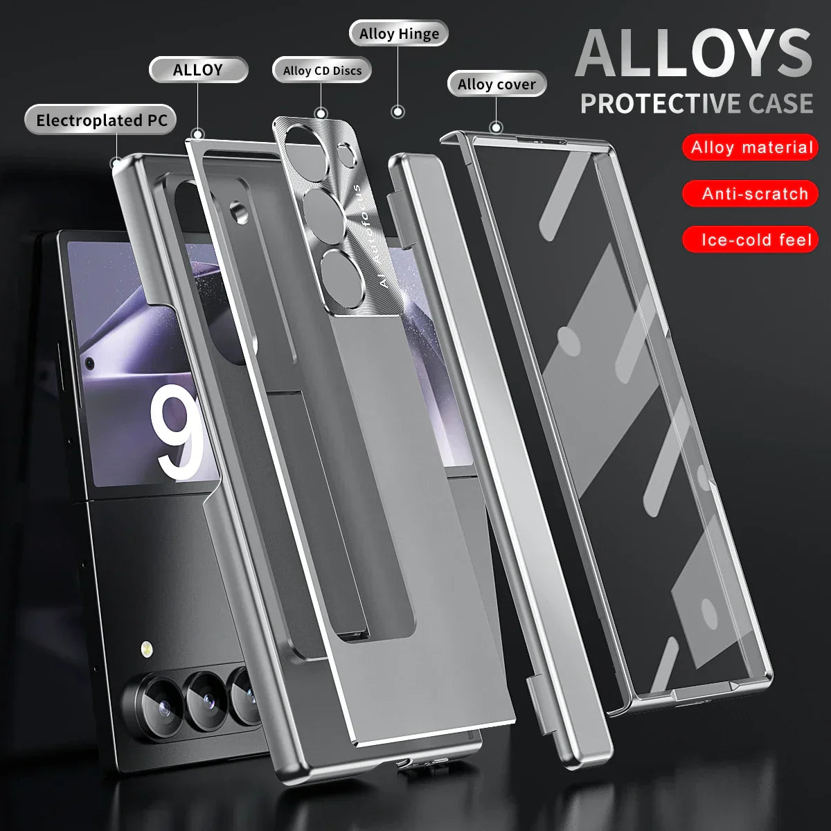 Galaxy Z Fold6 Ingenious Metal Kickstand Case with Pen Holder