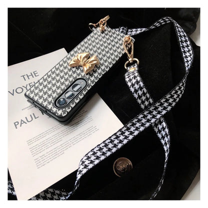 Luxury 3D Bow Houndstooth Phone Case - Samsung