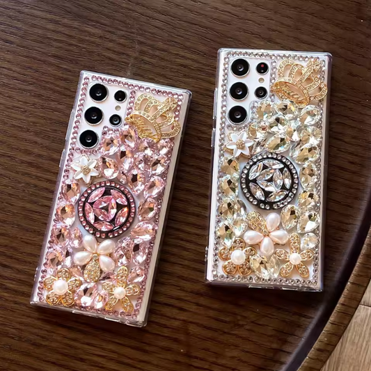 Elegant Rhinestone Crown Stand Case - Samsung