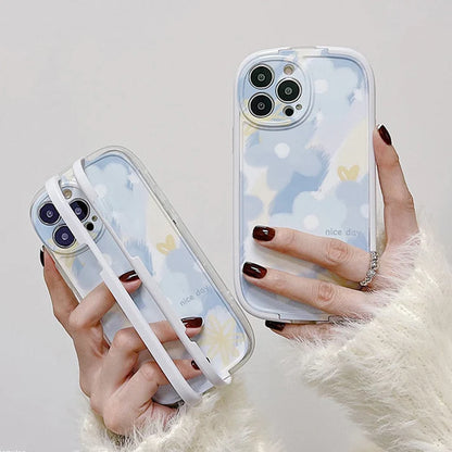 Chic Floral Dream Phone Case with Strap