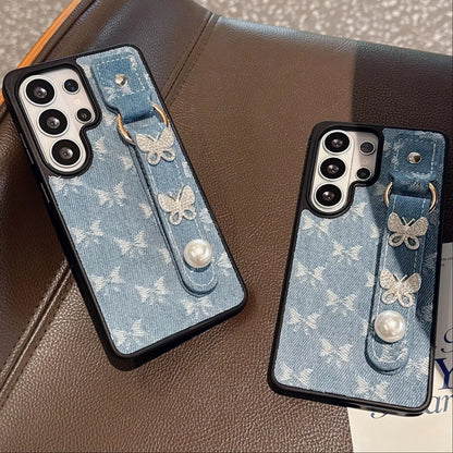 Denim Butterfly Strap Case