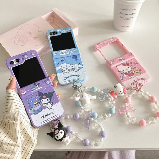 Cute Candy Hello Kitty Kuromi with Lanyard Phone Case