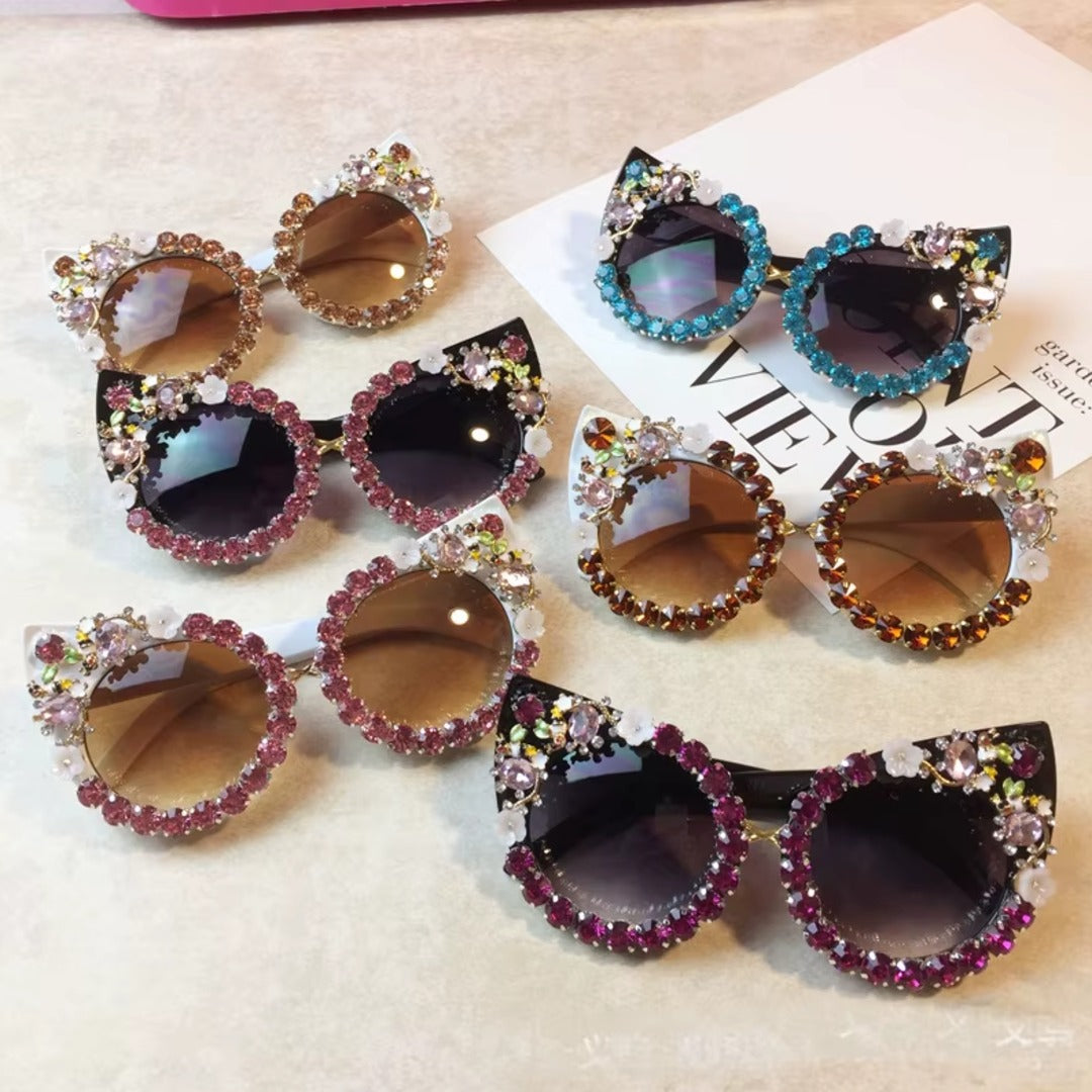 Rhinestone Cat Eye Sunglasses