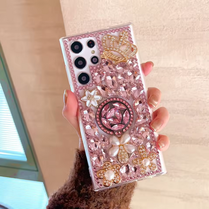 Elegant Rhinestone Crown Stand Case - Samsung