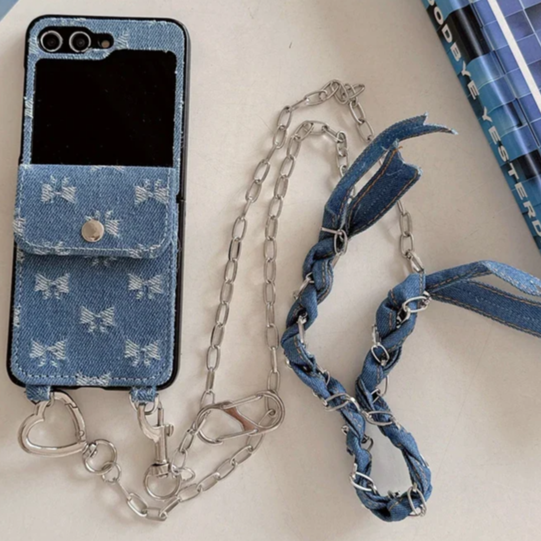 Denim Wallet Wristlet Case - Samsung Galaxy Z Flip