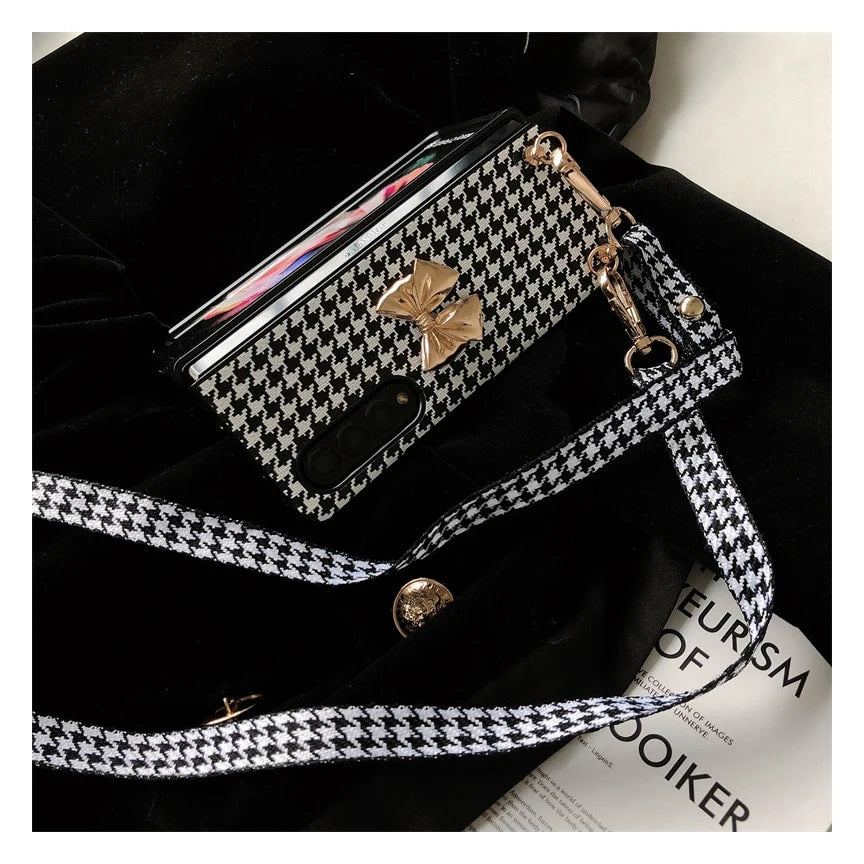 Luxury 3D Bow Houndstooth Phone Case - Samsung