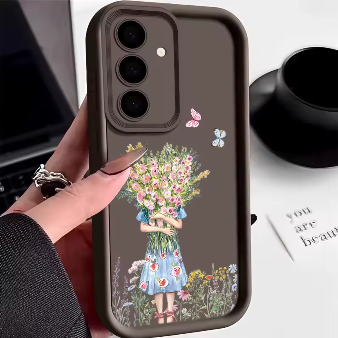 FloralShield Shockproof Bumper Case - Samsung