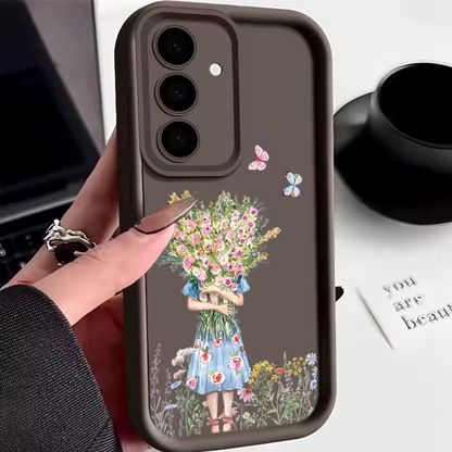 FloralShield Shockproof Bumper Case - Samsung