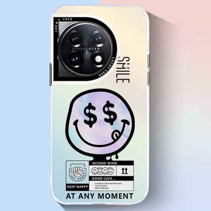 Playful Smiling Face Aurora Laser Case