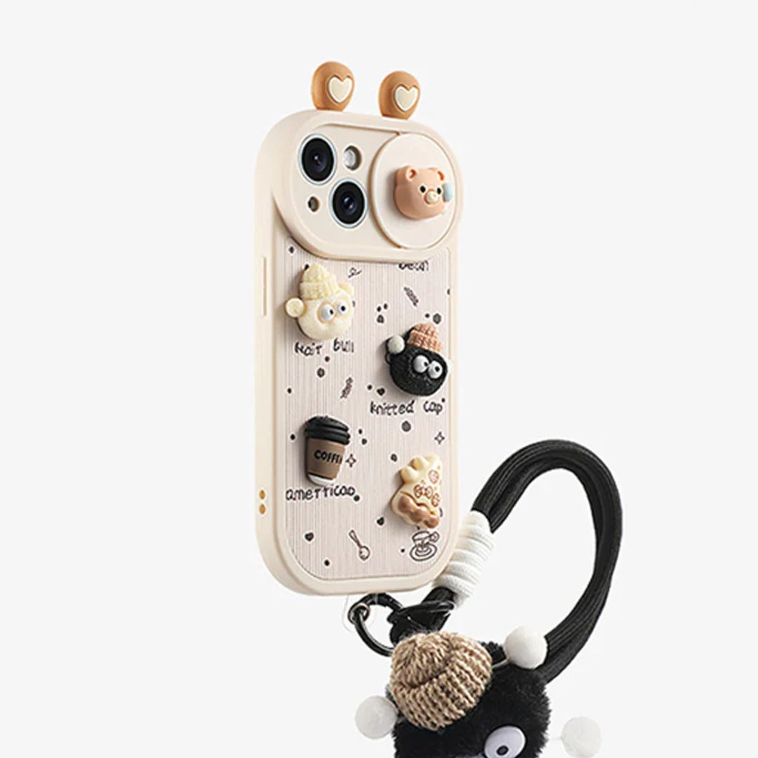 Cartoon Lens Glide Case with Lanyard