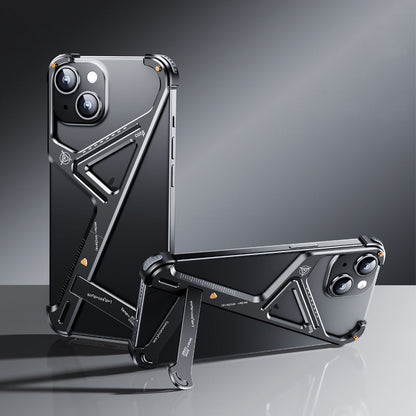 Rugged Titanium Alloy Shield Kickstand Case - iPhone