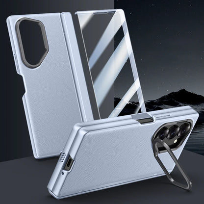 Galaxy Z Fold Series Luxury Lens Holder Leather Case