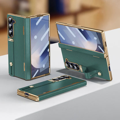 Galaxy Z Fold Series Luxury Wristband Business Leather Case