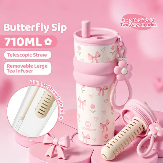Daisy Bow Sip Thermal Tumbler